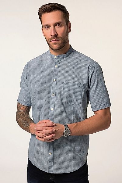 JP1880 Kurzarmhemd Hemd Halbarm Minimalprint Stehkragen Modern Fit günstig online kaufen