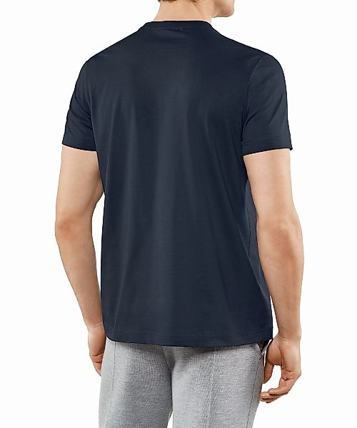 FALKE Herren T-Shirt Rundhals, Polo, XL, Blau, Uni,Struktur, Baumwolle, 621 günstig online kaufen