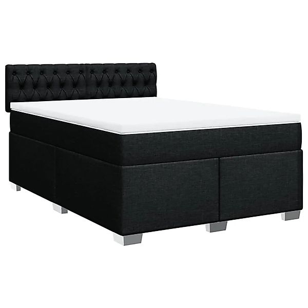 vidaXL Boxspringbett mit Matratze Schwarz 140x190 cm Stoff 3285892 günstig online kaufen
