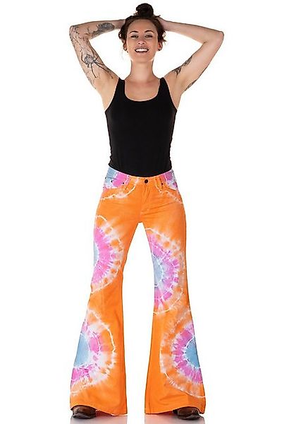 Comycom Schlaghose Damen Batik orange bunt günstig online kaufen