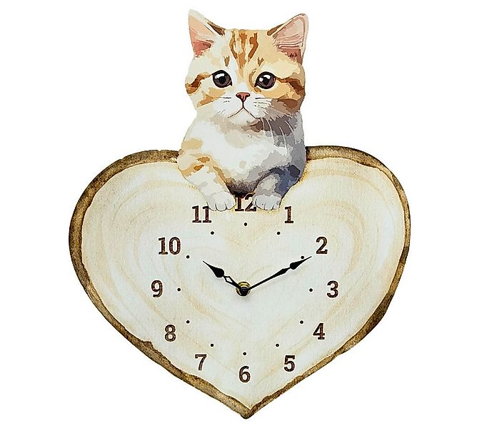 abc HOME Wanduhr Katze, Quarzuhrwerk, batteriebetrieben, 37 cm H günstig online kaufen