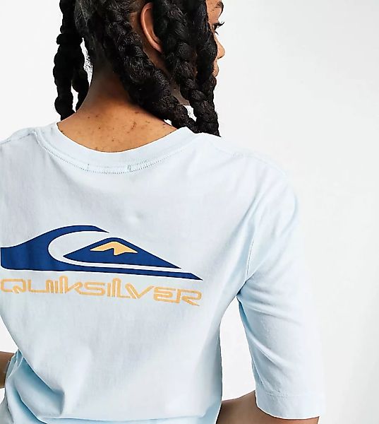 Quiksilver – T-Shirt in Blau mit halblangen Ärmeln und Logo - exklusiv bei günstig online kaufen