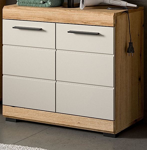 Inn.Furn Waschbeckenunterschrank Shawn (Badschrank in Eiche und Sand / Kasc günstig online kaufen