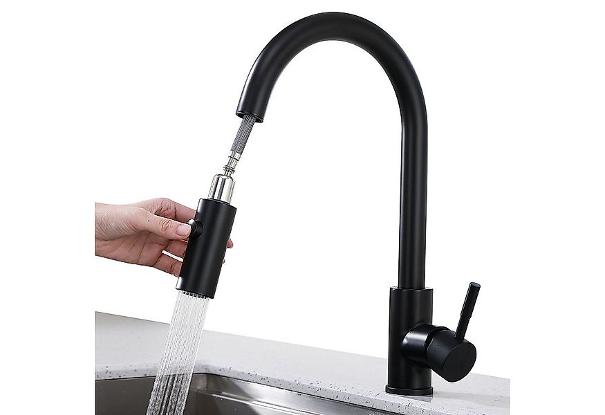 HOMELIVE Spültischarmatur Wasserhahn Küche ausziehbar Küchenarmatur mit 2 S günstig online kaufen