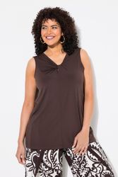 Ulla Popken Longtop Top drapiert V-Ausschnitt günstig online kaufen