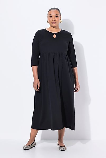 Ulla Popken Maxikleid Jersey-Maxikleid Rundhals Keyhole günstig online kaufen