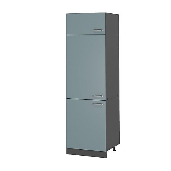 Vicco Kühlumbauschrank R-Line Hochschrank für die Küche Blau-Grau/Anthrazit günstig online kaufen