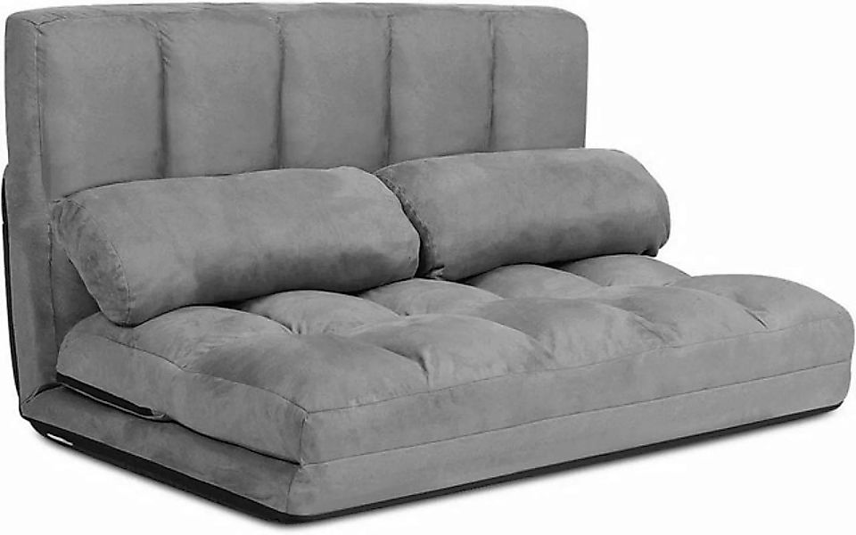 KOMFOTTEU Sofa 2 Sitzer Bodensofa, mit 2 Kissen, 3 in 1 Sofabett günstig online kaufen