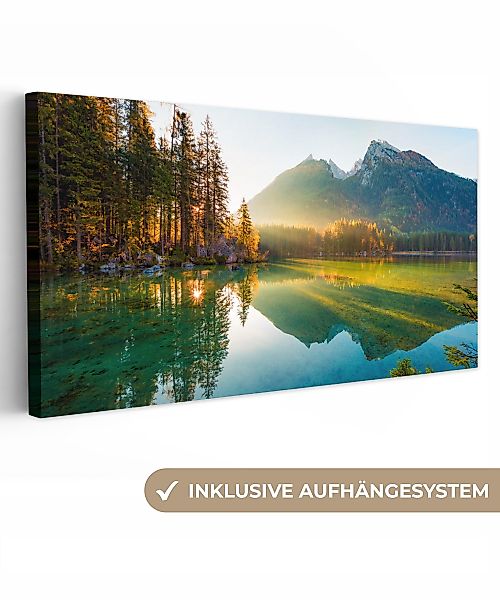 OneMillionCanvasses® Leinwandbild Panorama See - Wald günstig online kaufen
