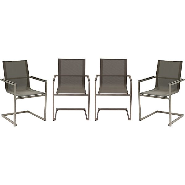 Garden Pleasure Freischwinger Sienna 4er-Set Grau günstig online kaufen