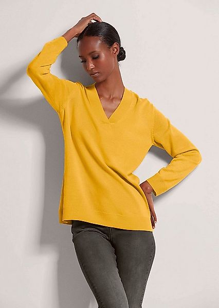 MADELEINE Strickpullover Glattstrick-Pullover mit V-Ausschnitt günstig online kaufen