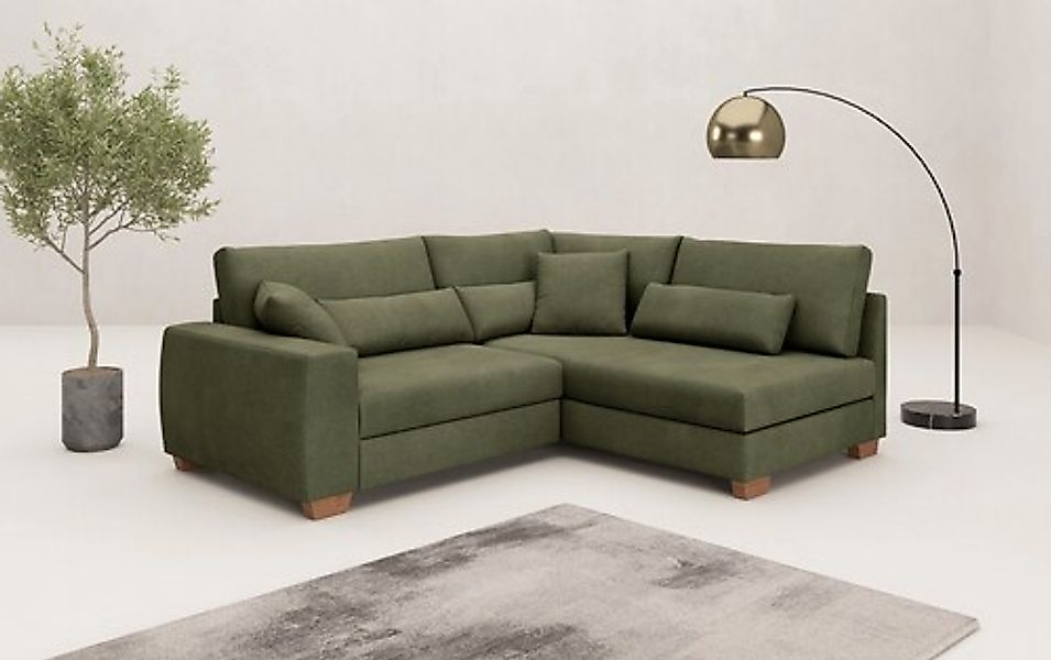 Mr. Couch Ecksofa »Helena L-Form«, Mit Federkern, wahlweise mit Bettfunktio günstig online kaufen