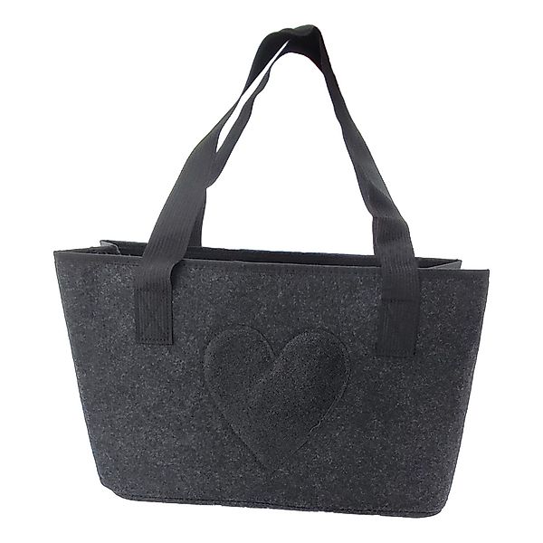 CEPEWA Henkeltasche Filztasche "Glitzer Herz" anthrazit günstig online kaufen
