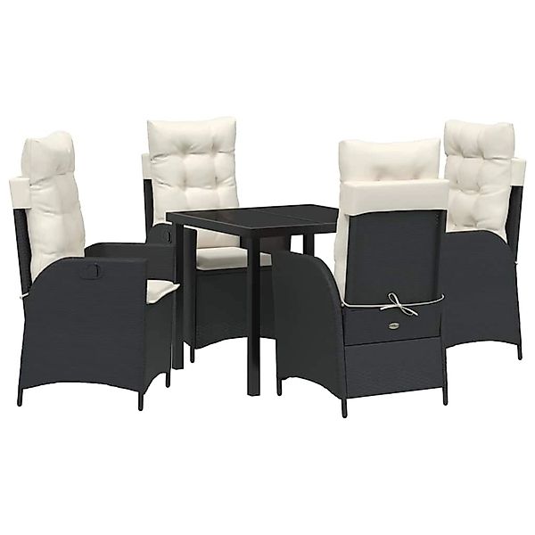 vidaXL Garten Essgruppe 5-Tlg Schwarz Poly Rattan 3380478 günstig online kaufen