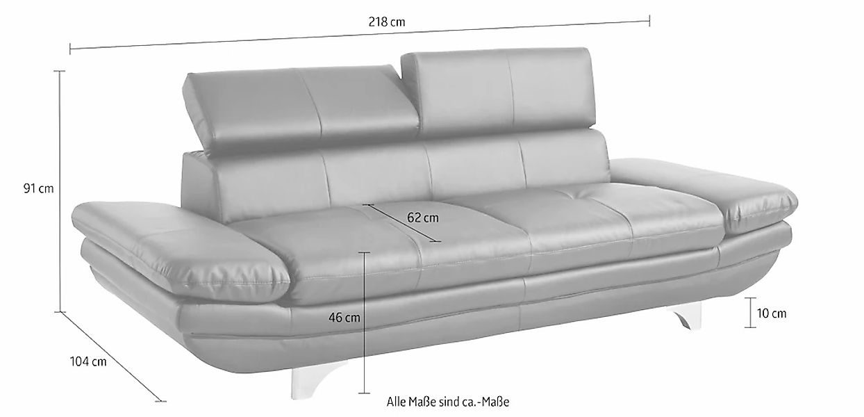 COTTA 2-Sitzer "Enterprise", Big-Sofa, mit Armteilverstellung & Kopfteilver günstig online kaufen