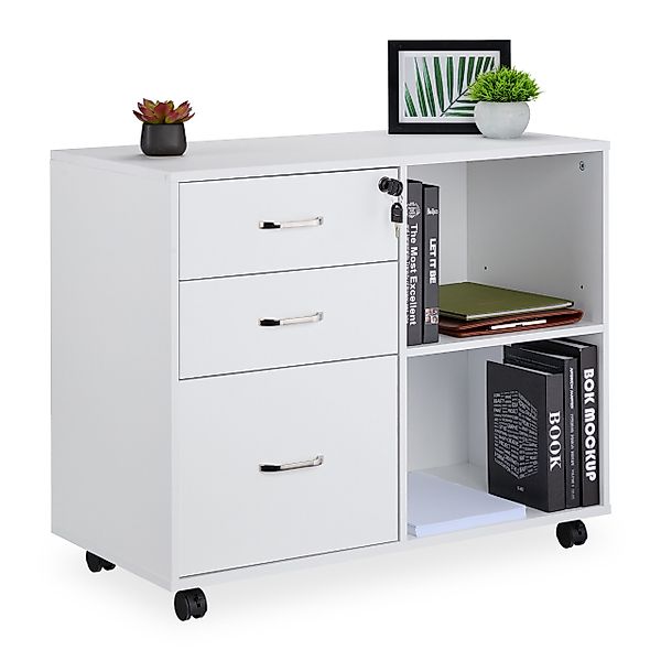 relaxdays Rollcontainer mit Schubladen und Ablage, günstig online kaufen