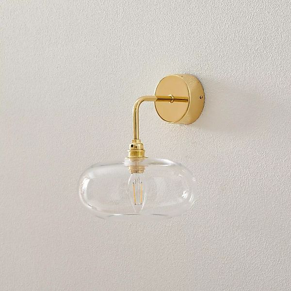 EBB & FLOW Horizon Arm-Wandlampe gold/klar Ø 21 cm günstig online kaufen