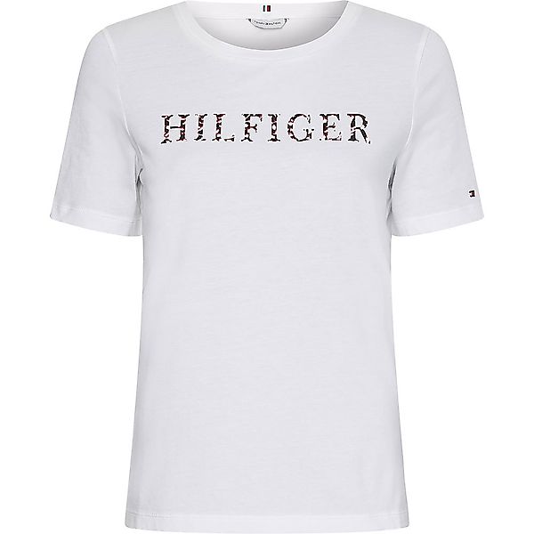Tommy Hilfiger Regular Feather Print Kurzärmeliges T-shirt L White günstig online kaufen
