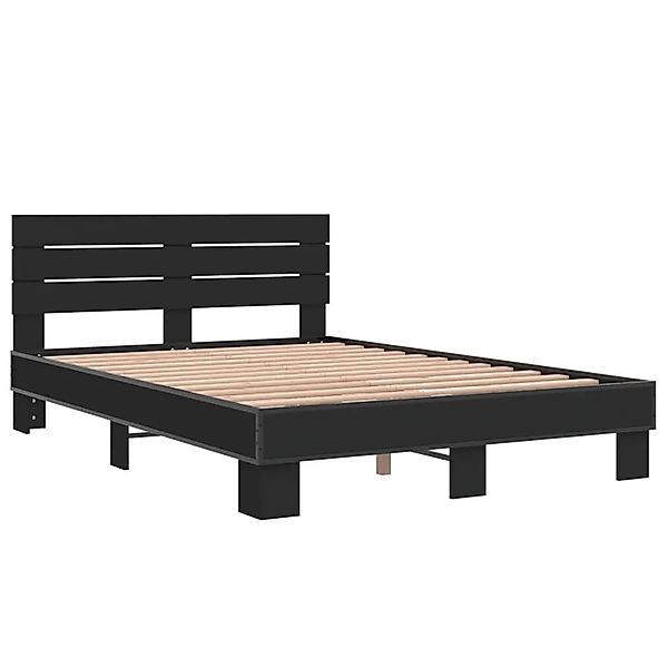 vidaXL Bettgestell Schwarz 140x200 cm Holzwerkstoff und Metall 3280147 günstig online kaufen