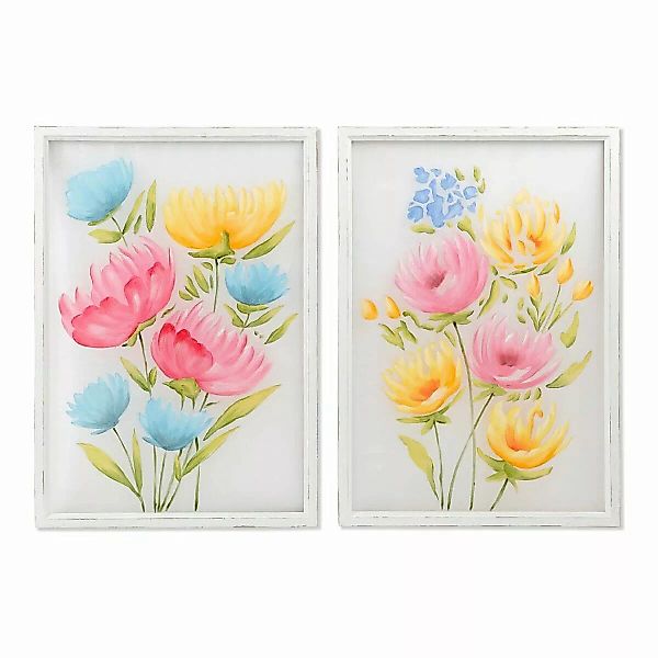 Bild Dkd Home Decor Happy Flowers Blomster (70 X 2,5 X 100 Cm) (2 Stück) günstig online kaufen