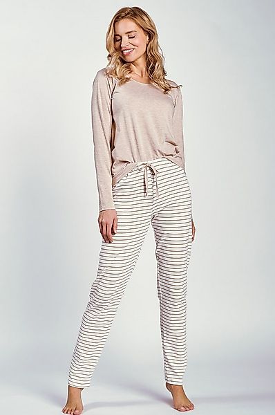 Mademoiselle Sommeil Pyjama Schlafanzug mit rosa-beige meliertem Oberteil & günstig online kaufen
