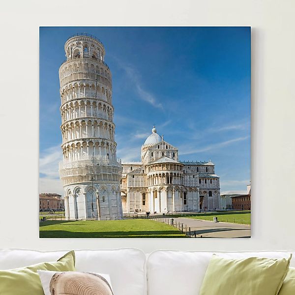 Leinwandbild Architektur & Skyline - Quadrat Der schiefe Turm von Pisa günstig online kaufen