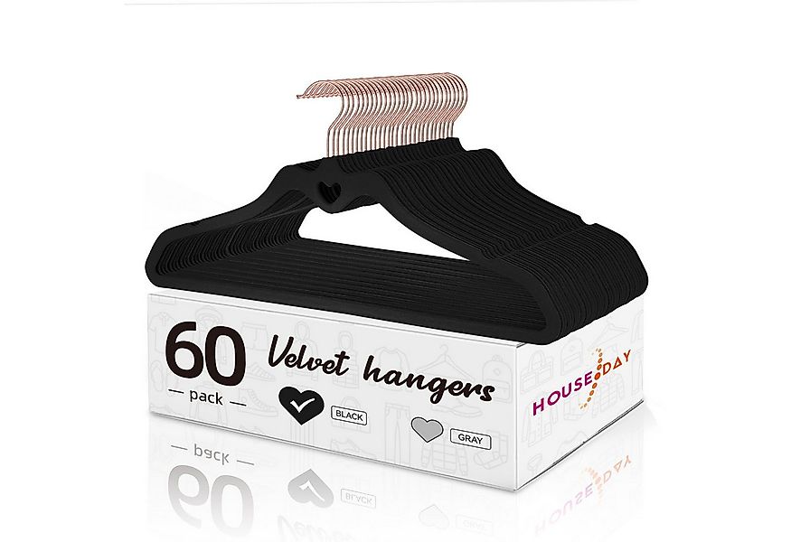 House Day Kleiderbügel Samt, herzförmig dünne Samt Kleiderbügel rutschfest, günstig online kaufen