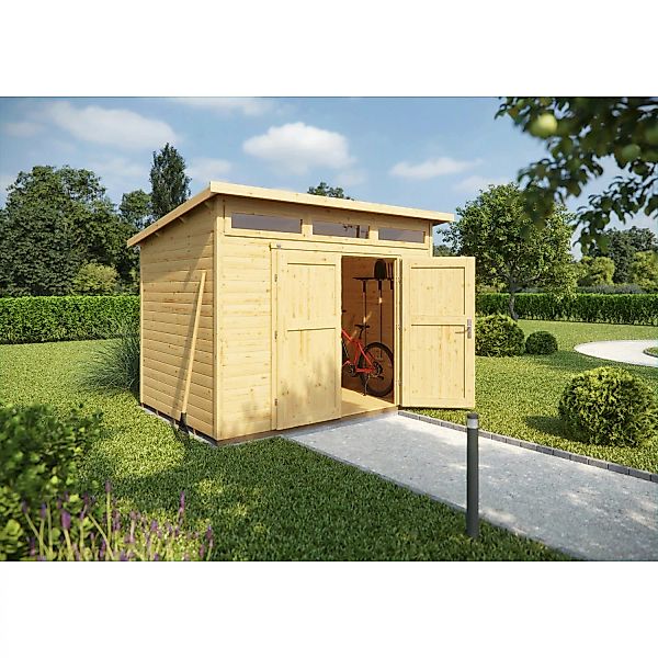 Weka Holz-Gartenhaus Weka Gartenhaus 264 Pultdach Unbehandelt 249 cm günstig online kaufen