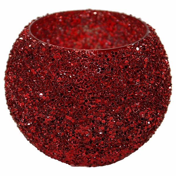 M Colections Vase Strass Bowl Rot Ø 11 cm x 8,5 cm günstig online kaufen