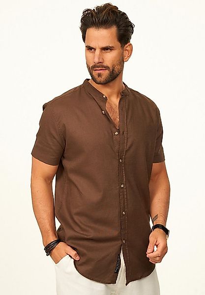 behype Kurzarmhemd als Sommerhemd aus Leinen im Regular-Fit Herren Leinenhe günstig online kaufen