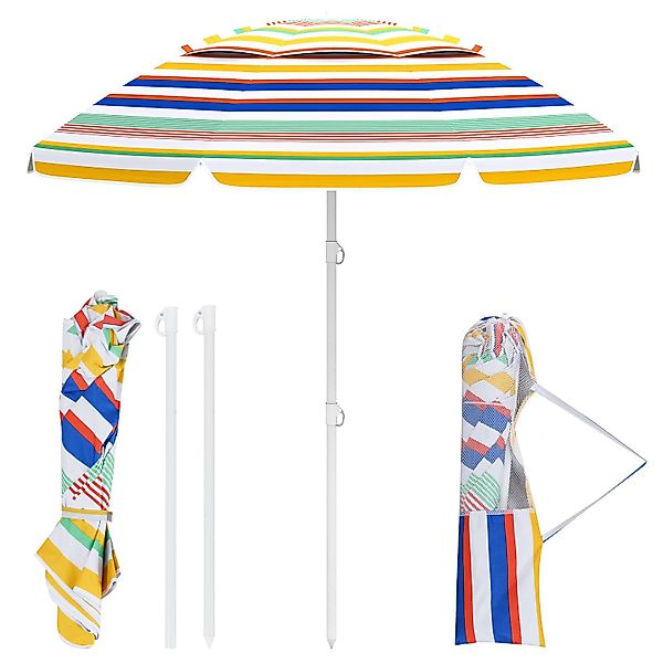 COSTWAY Sonnenschirm, LxB: 200x200 cm, Strandschirm, günstig online kaufen