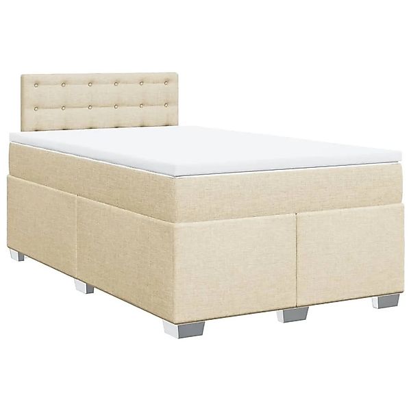 vidaXL Boxspringbett mit Matratze Creme 120x200 cm Stoff 3288174 günstig online kaufen
