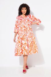 Ulla Popken Midikleid Midikleid Blätter Volants günstig online kaufen