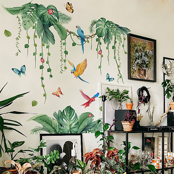 Coonoor Wandtattoo Tropische Blätter Pflanzen Wandaufkleber günstig online kaufen