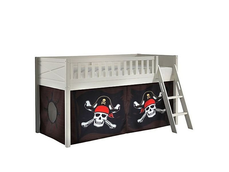 58 aufm Kessel Kinderbett Kinderbett Karyl 208x114x135 Massivholz Weiß Text günstig online kaufen