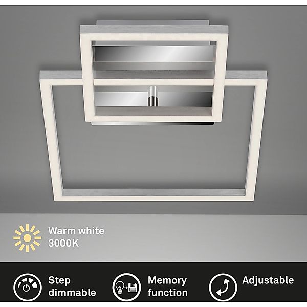 Briloner LED-Decken- und Wandleuchte eckig Chrom-Alu günstig online kaufen