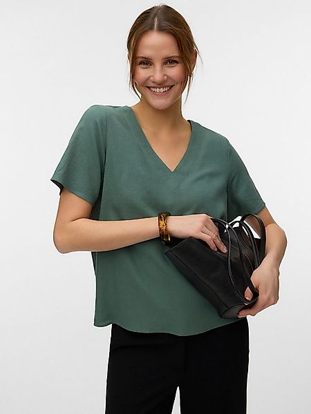 Vero Moda Blusenshirt VMMYMILO S/S V-NECK TOP WVN GA mit klassischem Schnit günstig online kaufen