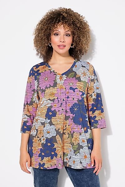Ulla Popken T-Shirt Shirt Blüten A-Linie günstig online kaufen