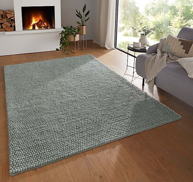 TaraCarpet Wollteppich TaraCarpet Bubble Moderner Schlingenteppich aus rein günstig online kaufen