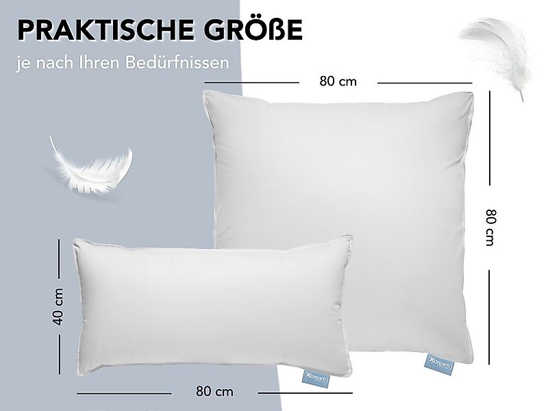 XDREAM Daunenkissen Premium, Kopfkissen 40x80 cm und 80x80 cm, entwickelt i günstig online kaufen