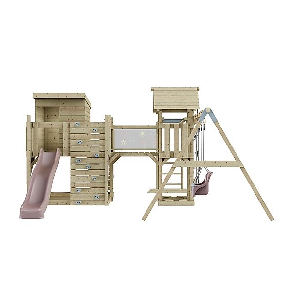 OutdoorToys Spielturm Malou mit Babyschaukel Altrosa günstig online kaufen