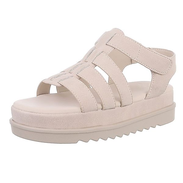 Ital-Design Moderne Plateausandalen mit geflochtenen Riemen günstig online kaufen