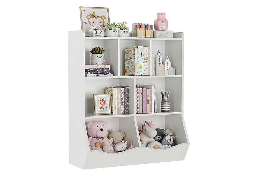 GarveeMore Kinderregal Bücherregal Kinder Spielzeugregal mit 7 Fächern 92x3 günstig online kaufen