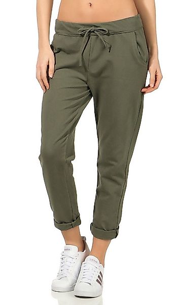 CLEO STYLE Jogginghose Damen Jogginghose 15 Oliv One Size 42-46 günstig online kaufen