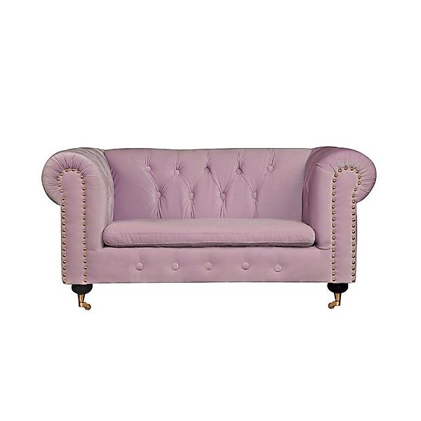 Xlmoebel 2-Sitzer Neues Pinkes Chesterfield Sofa mit Polsterung aus Stoff, günstig online kaufen