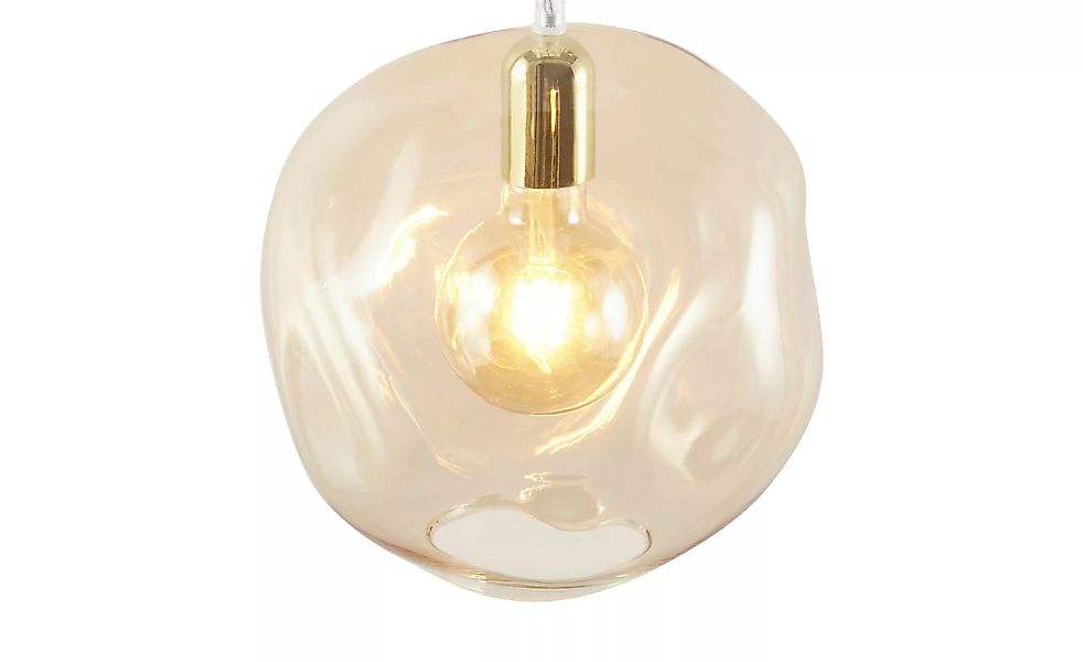 Pendelleuchte, 1-flammig, Glas amber/ goldfarben - gold - 120 cm - Lampen & günstig online kaufen