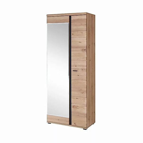 Garderobenschrank mit Spiegeltür, Front Esche massiv gebürstet, SARINA-36, günstig online kaufen