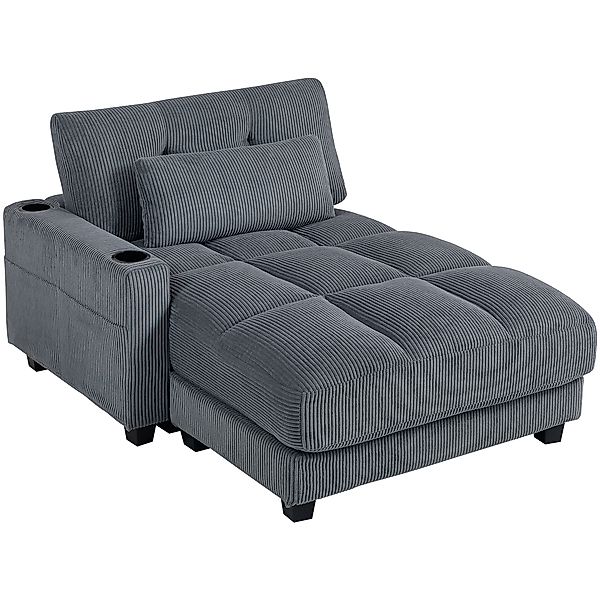 HOMCOM Chaiselongue 2 Sitzer Schlafsofa 114 x 147 cm Sofa mit Bettfunktion, günstig online kaufen