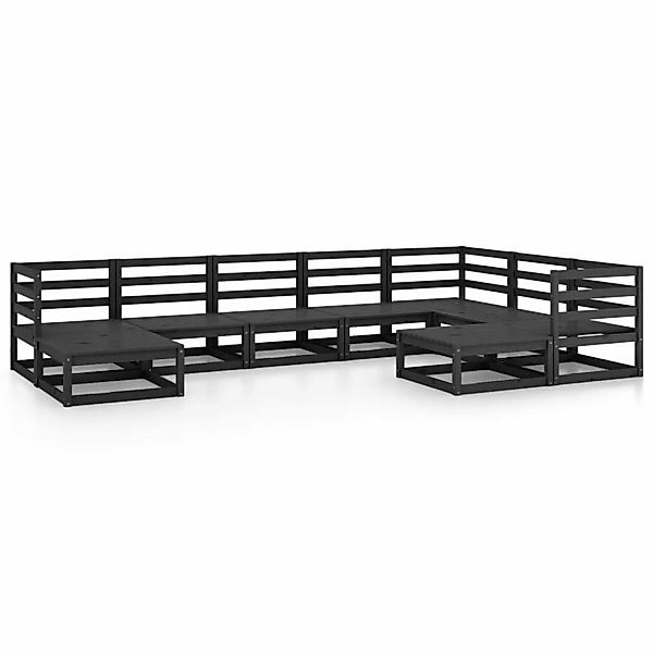 vidaXL 9-tlg Garten-Lounge-Set Schwarz Massivholz Kiefer  Modell 105 günstig online kaufen