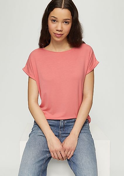QS Kurzarmshirt Loose Fit-Shirt im Lyocellmix günstig online kaufen